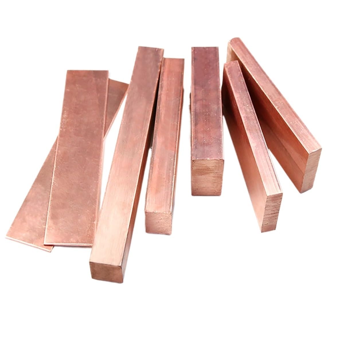 Pure Copper Plate, Length 500mm T2 Red Copper Flat Bar Strip, Thick 2mm to 8mm Copper Flat Bar Stock 1pc(4 * 15MM)