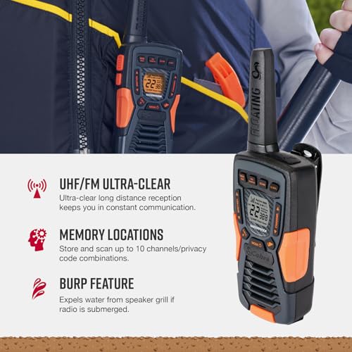 Image of Cobra CXT10953PH-M Emergency Two-Way Radios, Waterproof Walkie Talkies, Up to 40 Mile Range, 22 Channels and NOAA Weather Channels, UHF /FM Ultra-Clear Reception, 3-Pack