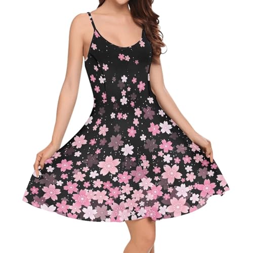 Image of Biyejit Women Casual Loose Dress Strap Long Summer Beach Swing Dress