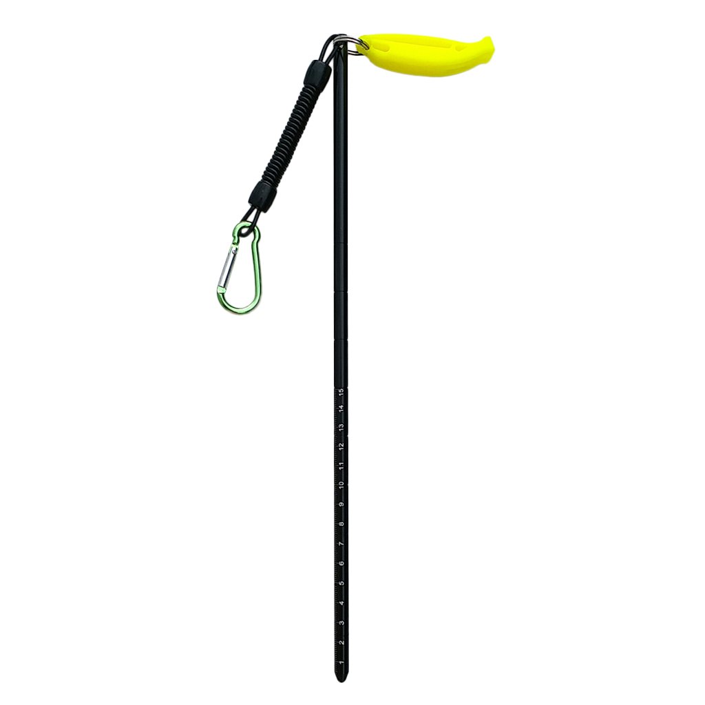 D DOLITY 34cm Aluminium Riffstab Unterwasser Tauchen Zeigestab mit Spiralkabel - Schwarz