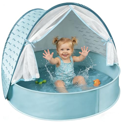 WEMOH Baby Beach Tent with Pool, 3-in-1 Upgrade Pop Up UPF...