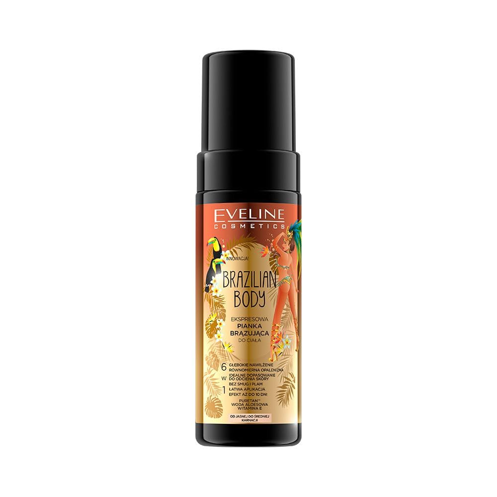 Eveline Cosmetics Schiuma Autoabbronzante Express Per Il Corpo - Splendida Abbronzatura Naturale Tutto L'anno Con Aloe Vera E Vitamina E, 150Ml-image