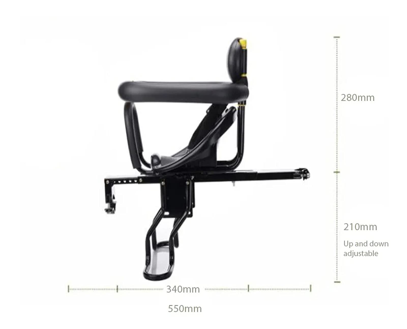 Siège de vélo pour enfant – Siège de vélo réglable pour enfants de 0,6 à 6 ans avec garde-corps de protection et pédale réglable, supporte jusqu'à 100 kg