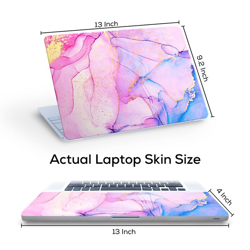 Image of Marbel D28 Top+Wrist Pad Vinyl Laptop Skin /Sticker /Cover for 13 to 13.3 Inches Laptops Laminated-Removable-HD Quality Compatible for Hp-Dell-Sony-Lenovo-Asus etc.(13x9.2 Inches)