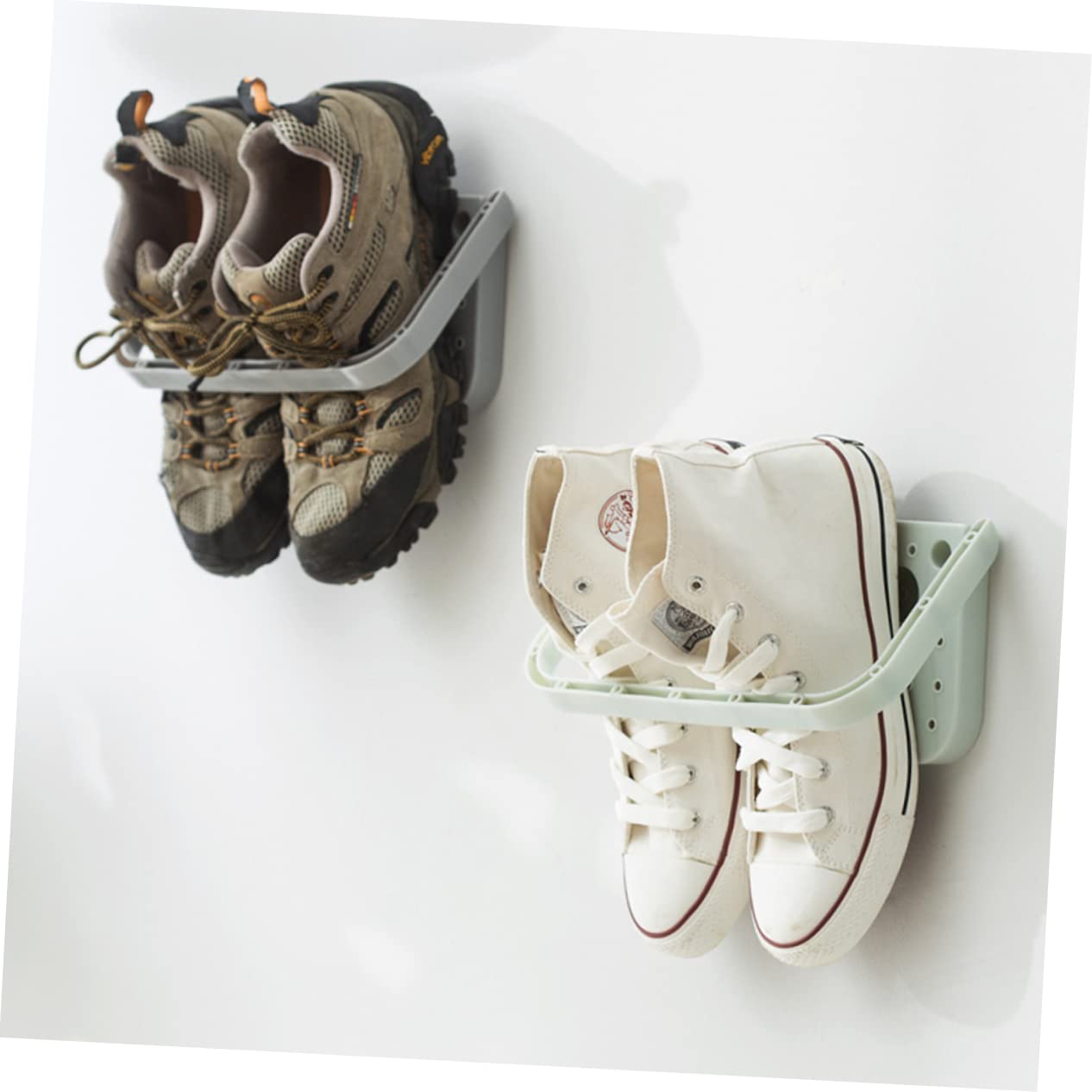 Levemolo Home Shoes Storage -Mounted Shoe Holder Non-Slip Easy Installation Space-Saving Design for Bathroom Closet Blue Color