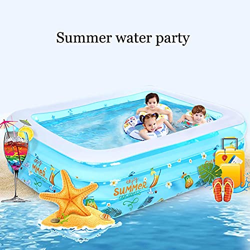 SHWYSHOP Große tragbare Kinderpools, buntes Muster, rechteckig, aufblasbare Pools, langlebig und sicher, geeignet für… – Bild 8