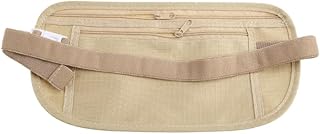 Upgraded Money Belt for Travel Hidden RFID Security Pouch Anti-Theft Passport Fanny Pack for Men & Women Present Gift money pouches for cash small travel money pouch under clothes for men, Khaki