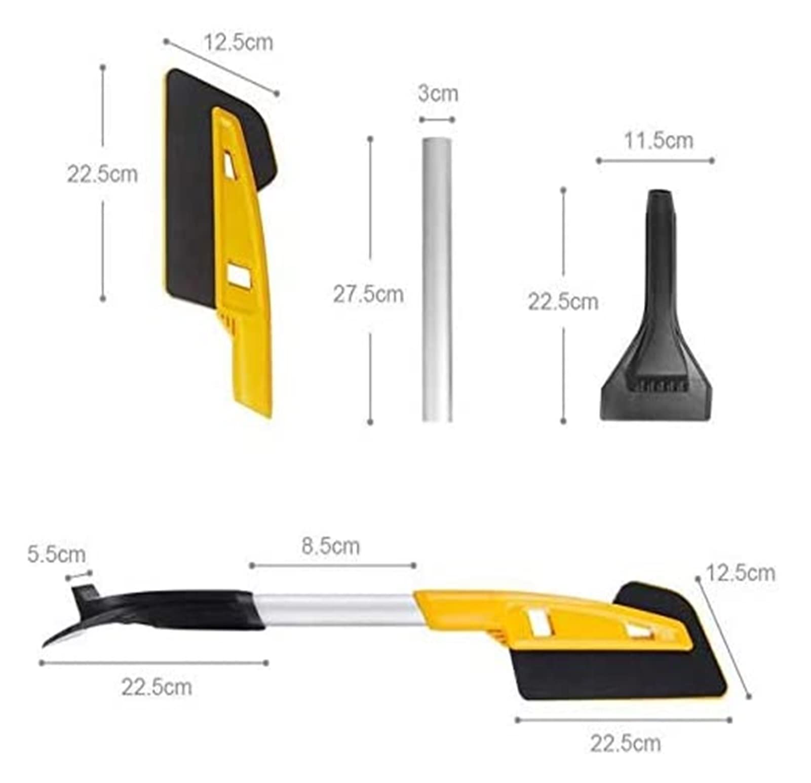 XMING Cochecito de Nieve Cepillo de Nieve sin Rayas Invierno multifunción Plegable Shovel Kit de Cochecito de Cochecito de Cochecito de Coche Herramienta de remoción de Nieve
