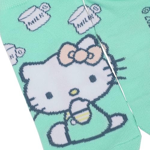 Bioworld Hello Kitty Characters AOP Scalloped Cuffs Womens Ankle Socks 5 Pack4