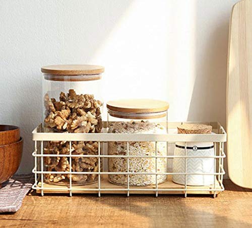 INDIAN DECOR. 28850 (White) Classic Nordic Style Metal Storage Basket/Urban Decor/Custom Wire Basket Fall Collection/Home & Living, Rectangular