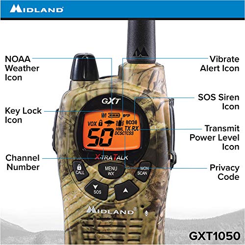 Midland GXT1050VP4 36-Mile JIS4 Waterproof 50-Channel FRS/GMRS Two-Way Camo Radio (6 Pack)