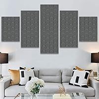 SIGNWIN 5 Panel Canvas Wall Art Modern Art Decorative Decorative Elements Digital Art Multicolor Patterns Urban for Home Decorations Ready to Hang - 60