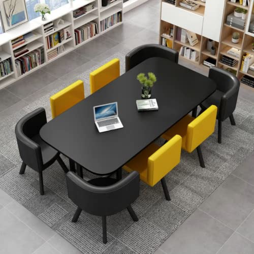 ダイニングテーブルセット 8人掛け ダイニング 7点セット 8人に適小さなスペースのキッチン用 ダイニングテーブルセット リビングルダイニングテーブルとチェアバルコニーオフィスラウンジガーデン会議室ネイルショップ服ストアコーヒーショップ モダンデザインテー