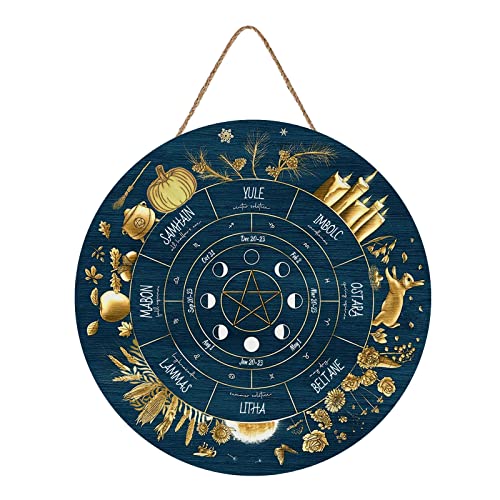 Aowotu Wheel of The Year Wood Sign 12