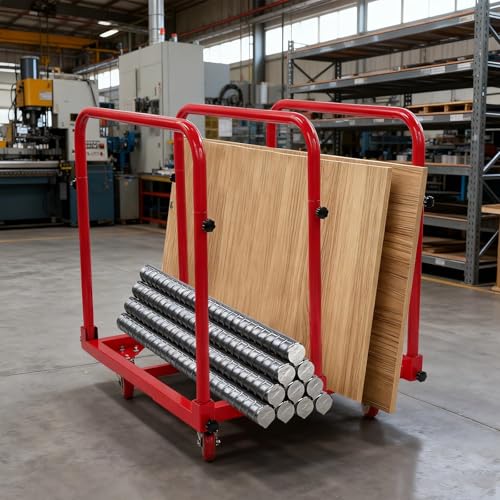 Carretilla industrial de acero roja 1400 lbs 31"x28"x35" miniatura 5