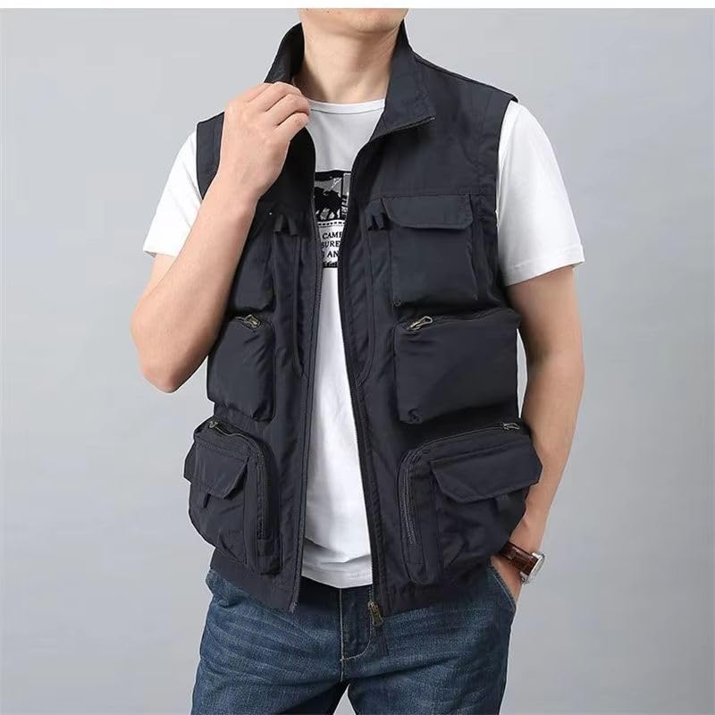 Chaleco para hombre holgado de senderismo camping pesca chaleco casual carga 5