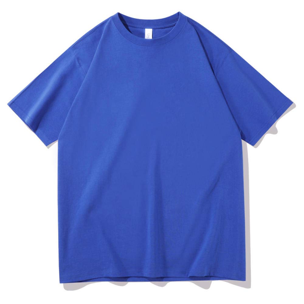 T-shirt męski 230 g, ciężki, bawełniany, luźny, na lato, okrągły dekolt, masywny kolor, 6 sztuk, 37, M