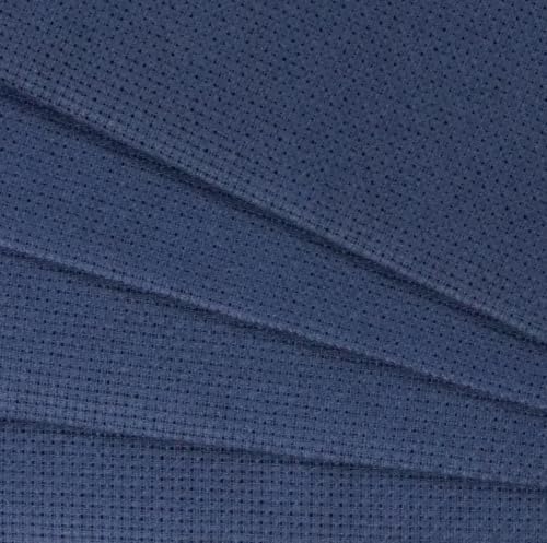 Image of KCS 4 /6 pc of 12 inch x 18 inch 30cmx45cm 16 Count Cotton Aida Cloth Cross Stitch Fabric (Navy Blue, 4 pc)