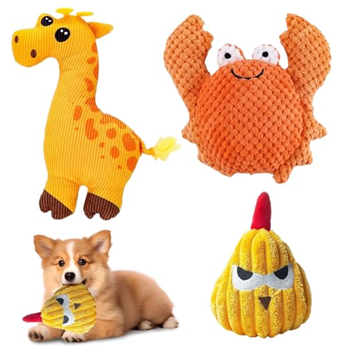 3 juguetes de peluche para perro, divertido y duradero