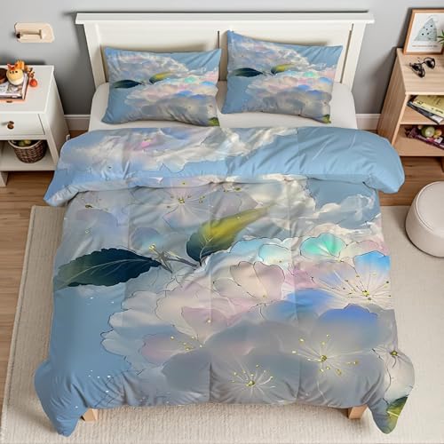 Housse couette en microfibre douce avec fermeture éclair pour un lit simple facile à border - 3