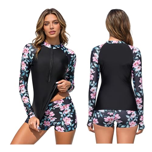Ensemble protection solaire femme maillot de bain deux pièces pour sports nautiques et yoga