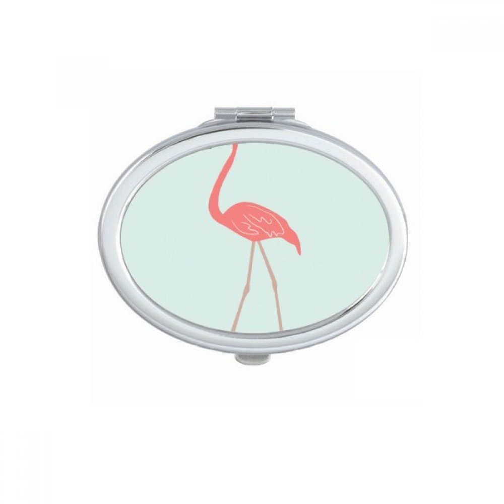 Miroir de poche ovale flamand rose mignon miroir maquillage compact main