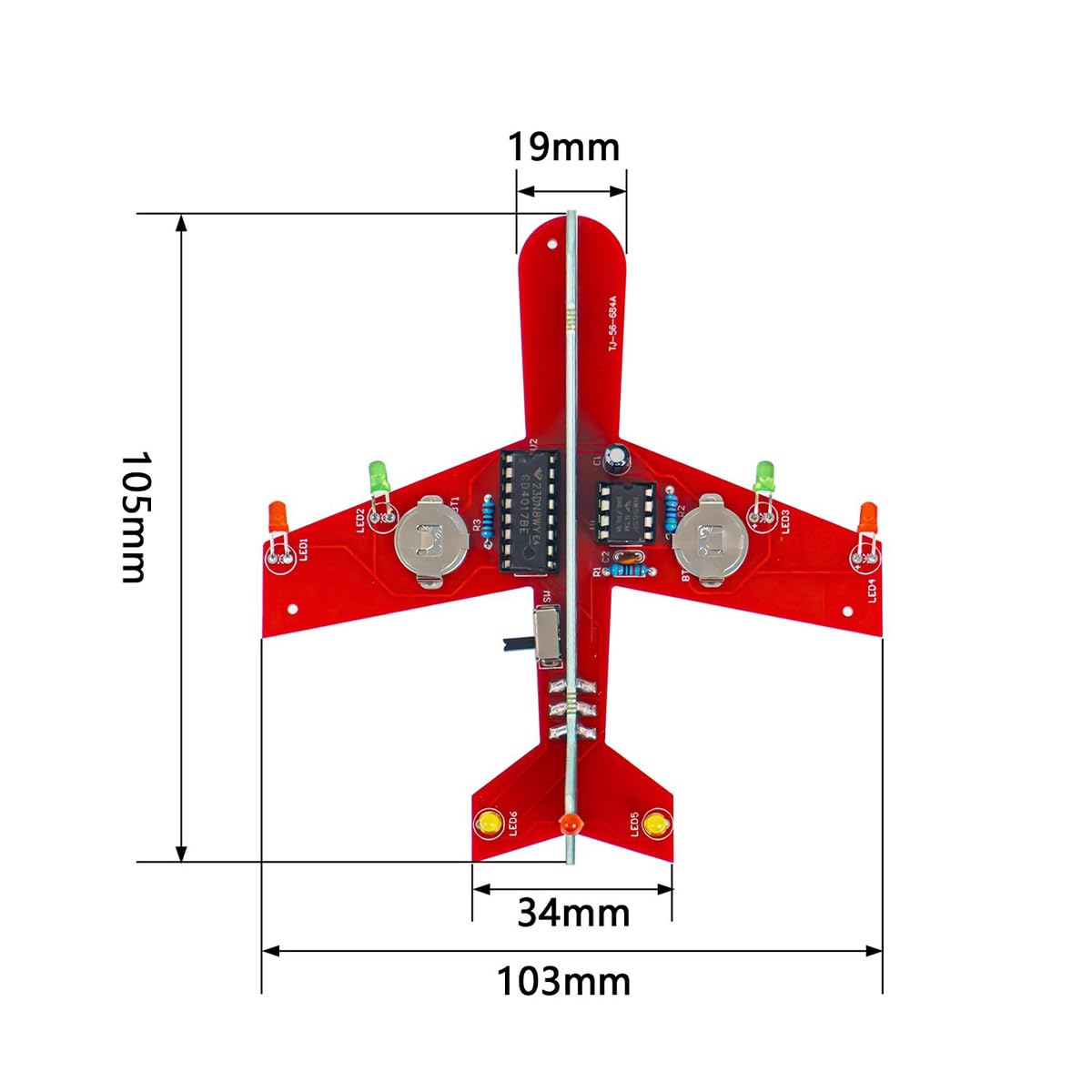 Sarini Kit de fabricación de circuitos de Flash electrónico de avión pequeño, Tablero de Entrenamiento de Soldadura, Proyecto de Soldadura de avión, Kit de ensamblaje electrónico, Herramientas