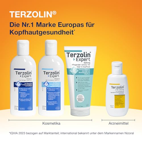Terzolin® Expert Schuppen-Shampoo bei fettiger Kopfhaut, Juckreiz und Schuppen. Reduziert den Schuppenpilz und versorgt die Kopfhaut mit Feuchtigkeit, 200 ml