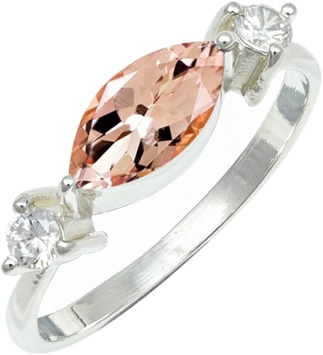 SILVERNROCK Morganite Lab Grown Gemstone Silver plated Meditation Ring Men & Wom