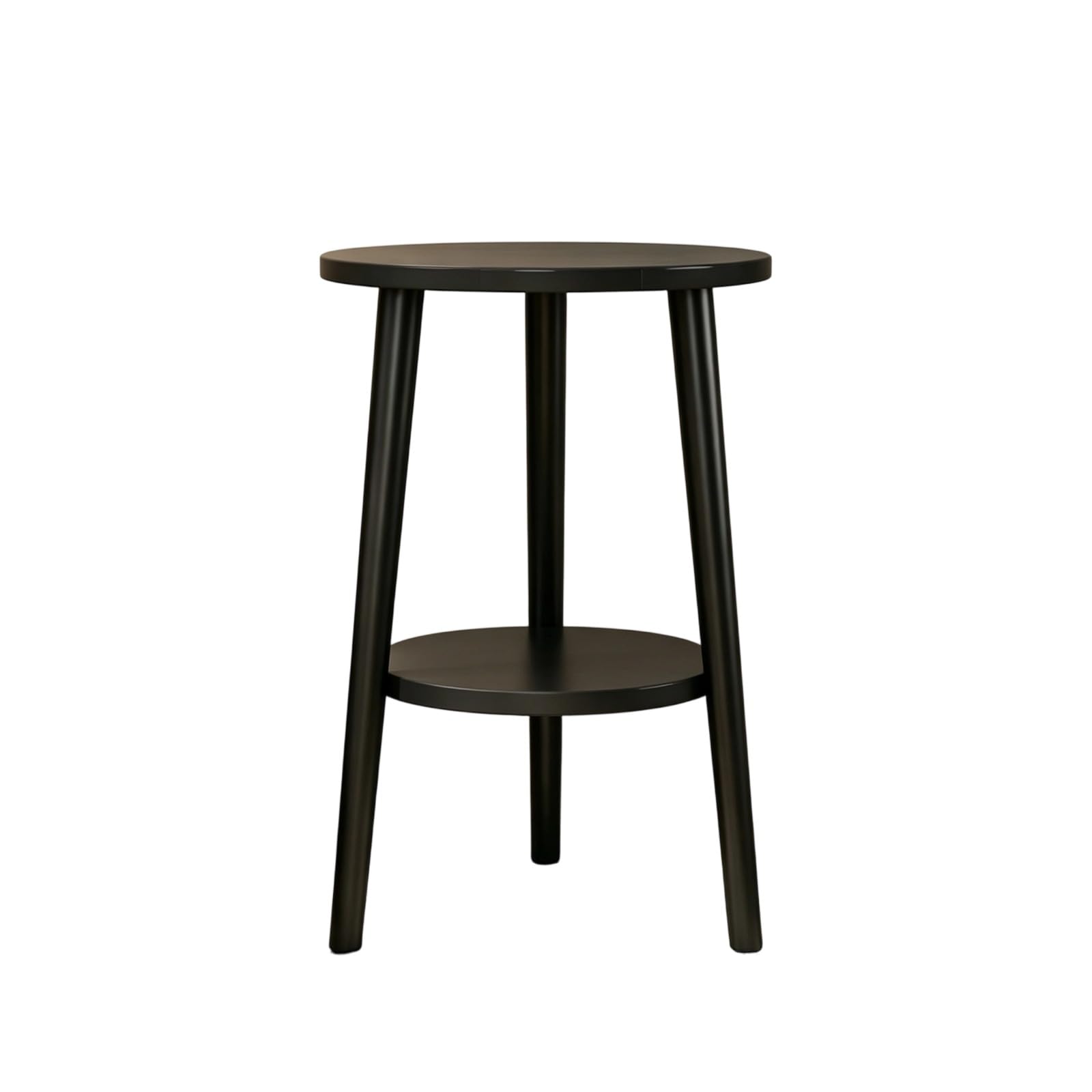 GWZHQIF Minimalist Three-Leg End Table, Sofa Side Accent Table with Storage Shelf, Compact Nightstand for Bedroom Living Room Balcony(Color:black)