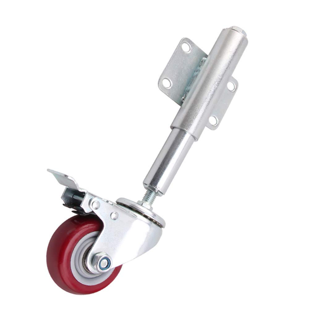 GBRJUYF Heavy Duty 100mm Caster Wheel with Brake - 100kg Load Capacity Spring Shock Absorbing Wheels for Gates, Furniture, and Outdoor Use