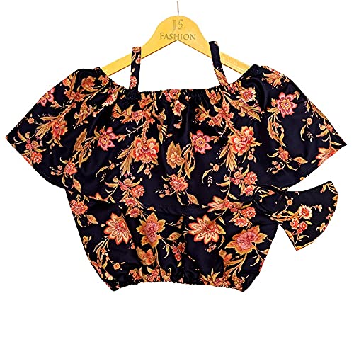 JS FASHION STUDIO Kids Crop MIRACAL Black Rose TOP