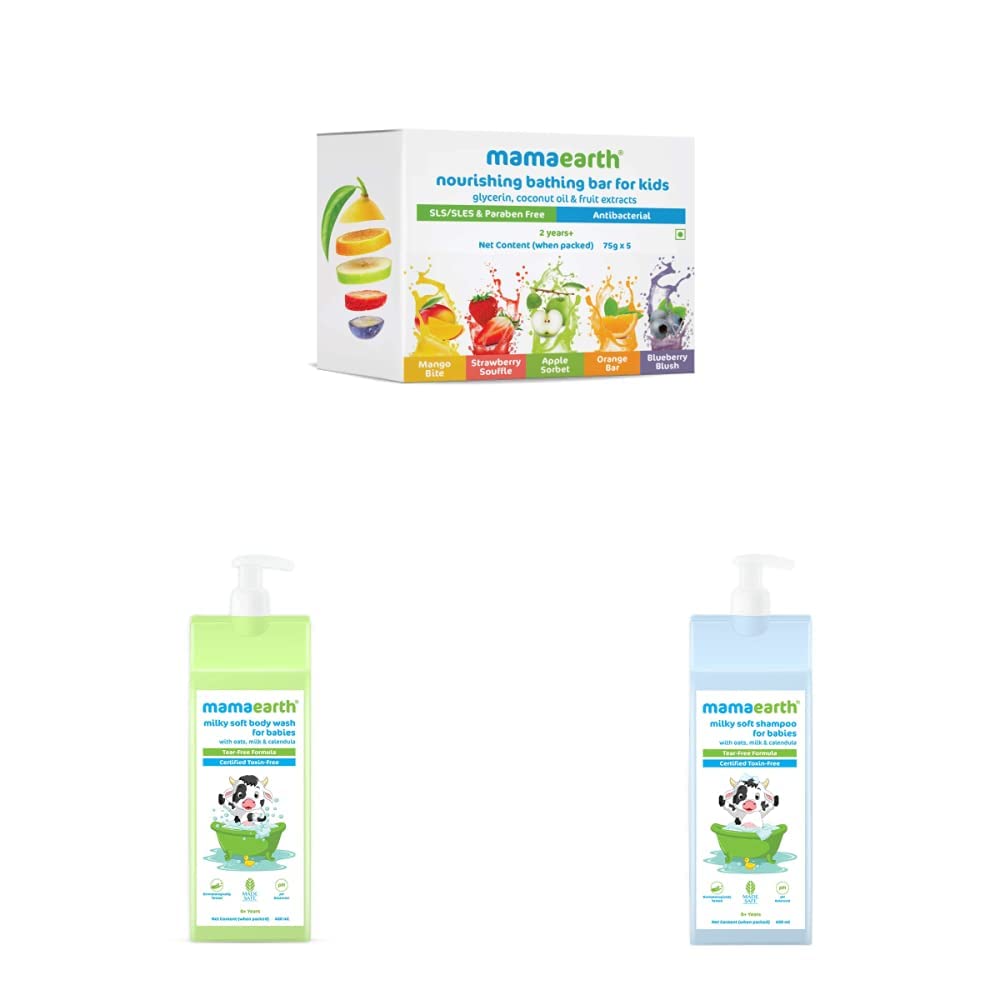 Mamaearth Fruit Based Nourishing Clear Bathing Bar Baby Soap With Glycerine, For Kids 75 Gram X 5 & Mamaearth Mineral Based Sunscreen for Babies (50 ml/50 g) (B0B9XH7G6S) Amazon Price History, Amazon Price Tracker