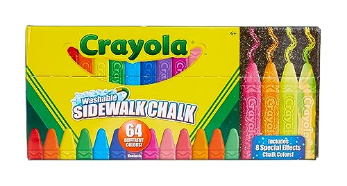 Crayola Ultimate Washable Chalk Collection (64ct), Bulk Outdoor Sidewalk Chalk for Kids, Outdoor Activities & Spring Crafts, Gifts for Kids by Crayola - Used condition - US$17.89