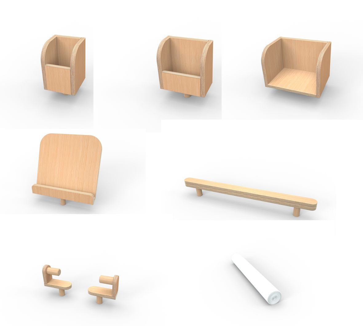 Pure Position - Set completo di tavolo per bambini, in legno di faggio naturale