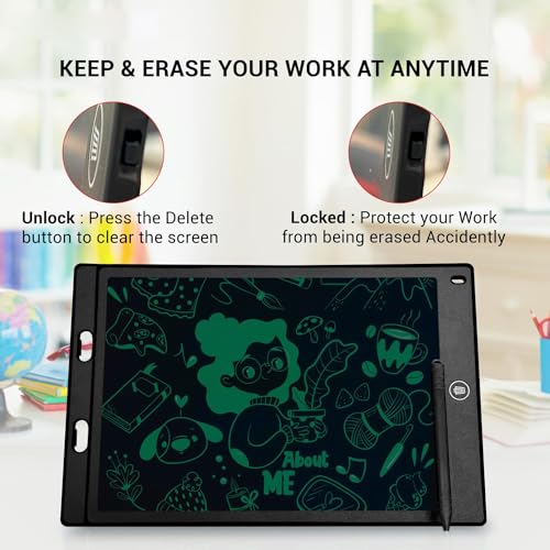 Image of Magic Slate Tab 12 inch LCD Writing Tablet with Stylus Pen for Drawing Handwriting Playing by Kids Girls Boys & Adults Re-Writable Pad Best Birthday Gifts