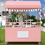 Tragbarer Eisen-Händlerwagen für den Außenbereich, kommerzieller mobiler Street-Food-Ständer, 160 x 199,9 cm, Ausstellungswagen für Veranstaltungen, Märkte, Festivals, ideal für Lebensmittelhändler