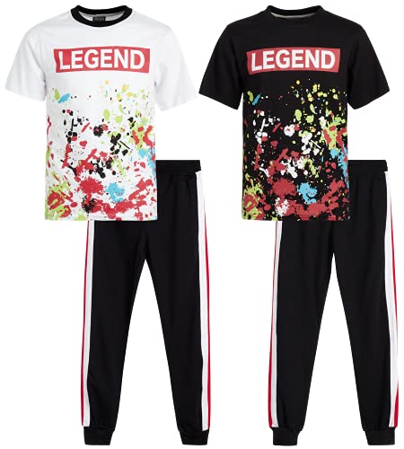 Quad Seven Boys' Activewear Set - Short Sleeve T-Shirt and Jogger Sweatpants (4 Piece), Size 8/10, Paint Splatter Legend Quad Seven Boys' Activewear Set - Short Sleeve T-Shirt and Jogger Sweatpants (4 Piece), Size 8/10, Paint Splatter Legend