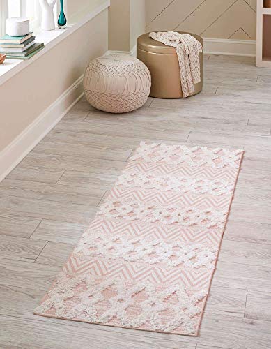 Unique Loom Sabrina Soto Casa Collection Modern Geometric Pink/Ivory Runner Rug (2' 7 x 12' 0)