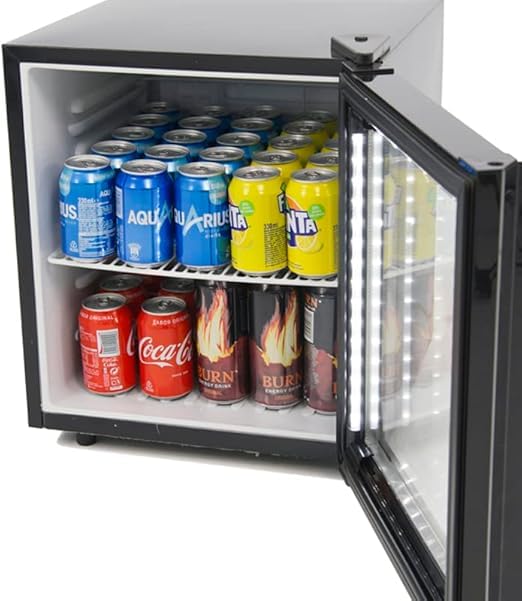 MBH 50 Litre Professional Mini Fridge with Glass Door for Catering Small Bottles Drinks Display