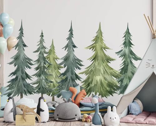 Vinilo Decorativo Forest Pine Tree Para Cuarto Infantil