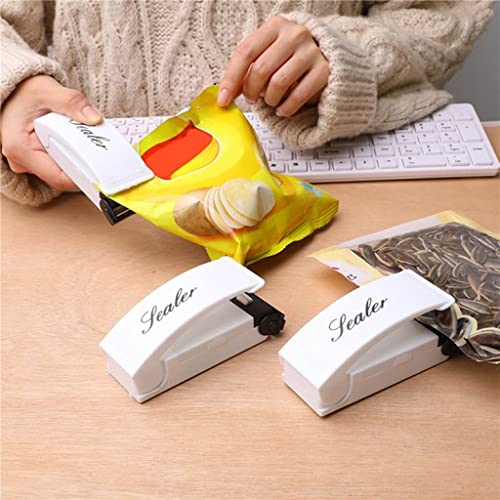 Foto von Retoo 3.5W Mini Folienschweißgerät mit Kühlschrankmagnet, Mini Bag Sealer, Hand-Folienschweißgerät, Tüten Verschließen, Heißsiegelmaschine, Handlicher Tüten Verschweißer, Vakuumiergerät, Weiß