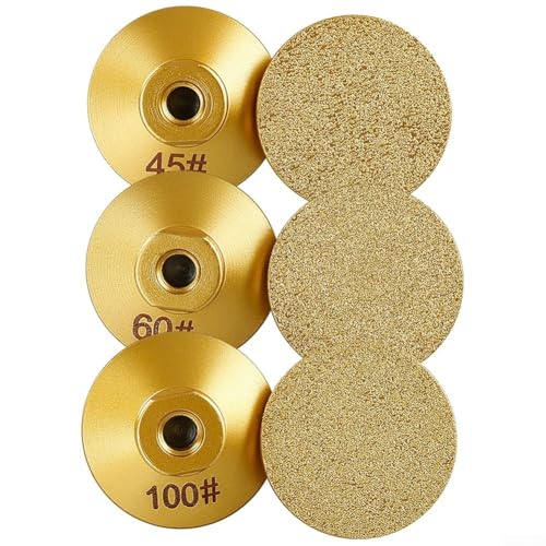 Cabezal de pulido soldado, muela abrasiva de diamante Disco de pulido de perfil de borde de soldadura de 3 piezas for rosca M10 for mármol, granito, terrazo, cuarzo, piso de concreto, recorte de mesa