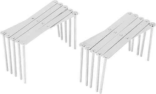 Geuxe 2 organizadores de tapa de olla soporte de placa de fregadero extendida de acero plegable