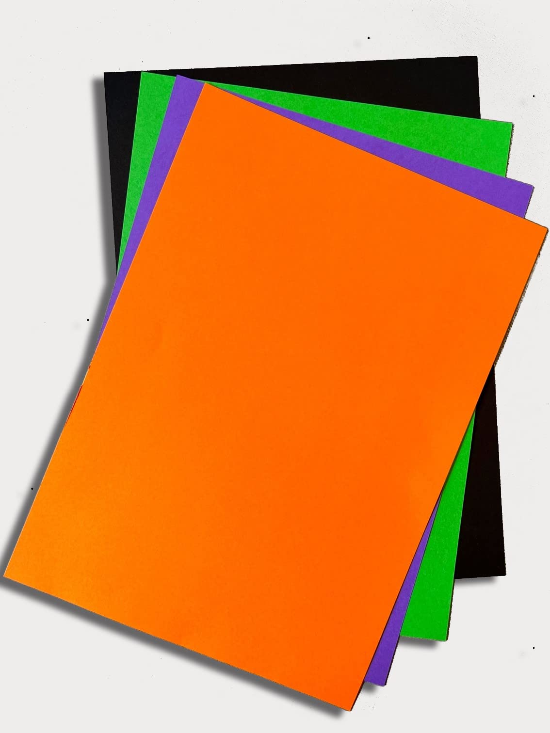 DJP 160 GSM A4 Halloween Coloured Card - Flame Orange, Black, Billiard Green & Intensive Lilac (Pack of 40 Sheets) - 10 Sheets Each Colour