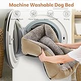 Oveppy Dog Bed for Medium Dogs, Super Soft Rectangle Dog Beds, Washable Warming Pet Bed with Anti-Slip Bottom, Brown - Image 5