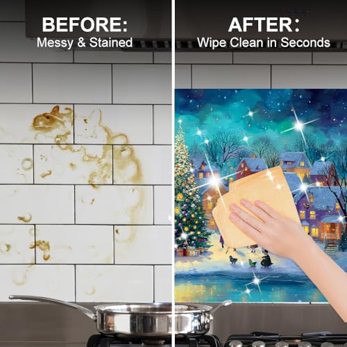 Image of Christmas Town Square Backsplash Peel and Stick, 35.4x23.6 in
