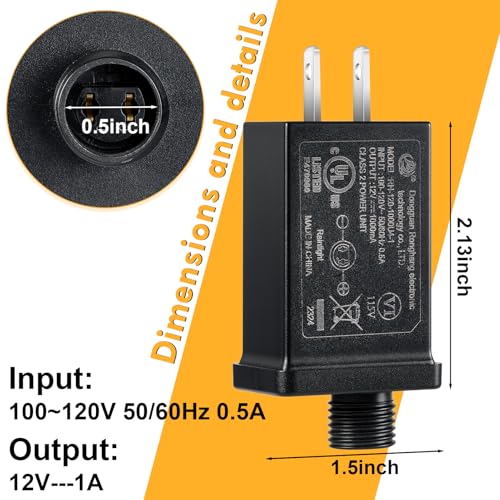 Image of 2 PCS Replacement Yard Inflatable Adapter,12V 1A Class 2 Power Supply, Low Voltage Transformer US Plug for Halloween /Thanksgiving /Christmas Inflatables