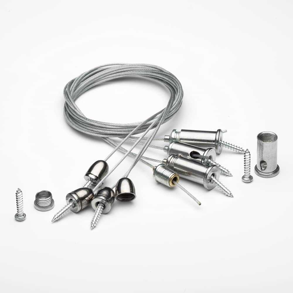 4X Steel Wire Accessory Steel Wire, Ceiling Light Hanging Line Panel Light Stainless Steel Hanging Wire (Steel)