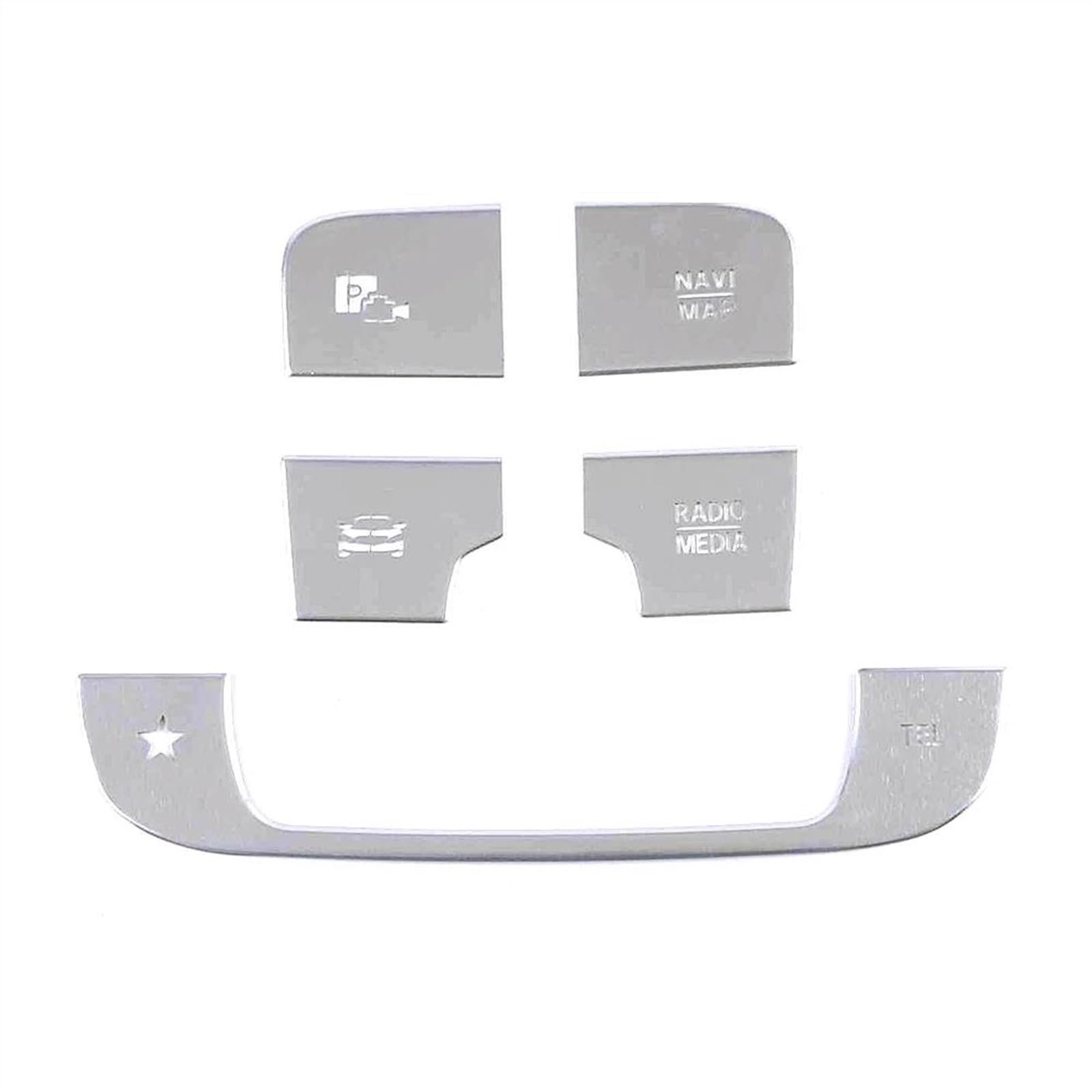 Car Button Cover Sticker Compatible with Benz for GLE GLS Class W167 V167 X167 Car Multimedia Switch Button Cover Decal Stickers Accessories(Silver)